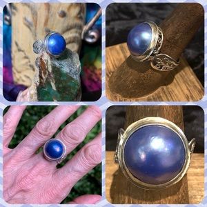 🌹NWT Sterling “electric periwinkle” mabe pearl